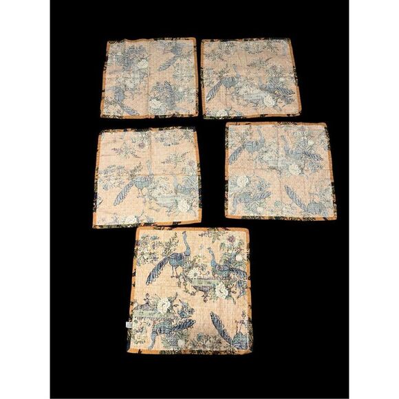 Beautiful World Market Cloths 20" X 30" 100% Cotton Peacock Floral (table place - Picture 4 of 11